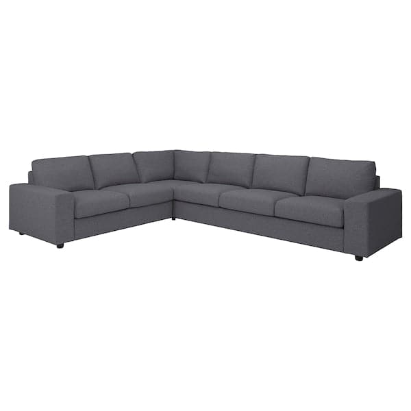 Ikea VIMLE - Corner sofa, 5-seat, Gunnared medium grey ,