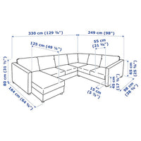 VIMLE 5-seater corner sofa - with chaise-longue/Grann/Bomstad black - Premium Sofas from Ikea - Just €3248.99! Shop now at Maltashopper.com