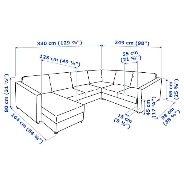 VIMLE 5-seater corner sofa - with chaise-longue/Grann/Bomstad black - Premium Sofas from Ikea - Just €3248.99! Shop now at Maltashopper.com