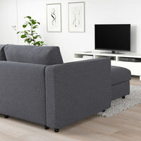 VIMLE - Corner sofa, 5 seater, with chaise longue/Gunnared smoke grey - best price from Maltashopper.com 39399584