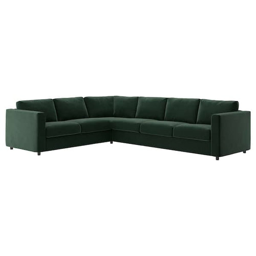 VIMLE - 5-seater corner sofa, Djuparp dark green ,