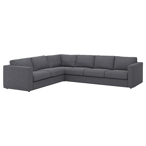 VIMLE - Corner 5-seat sofa, Gunnared Smoke Grey - best price from Maltashopper.com 59399578