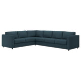 VIMLE corner sofa, 5-seat, Hillared dark blue, 15x68x98 cm