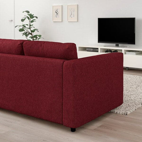 VIMLE - 5 seater corner sofa, Lejde red/brown ,