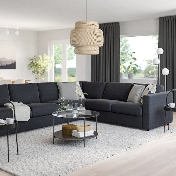 VIMLE - Corner sofa, 5 seater, Saxemara blue-black - best price from Maltashopper.com 49399687
