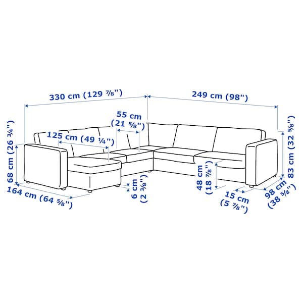 VIMLE - 5-seater corner sofa , - best price from Maltashopper.com 39434139