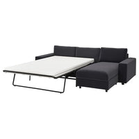 VIMLE - 3-seater sofa bed/chaise-longue, with wide armrests/Djuparp dark grey , - best price from Maltashopper.com 09537271