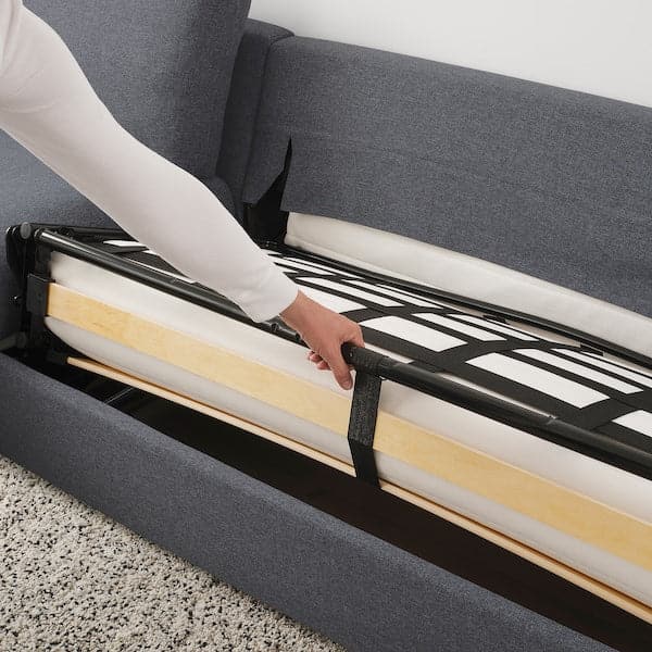 Ikea VIMLE - 3-seater sofa bed/chaise-longue, with wide armrests Gunnared/smoky grey ,
