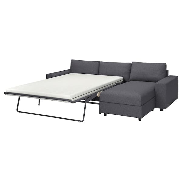 VIMLE - 3-seater sofa bed/chaise-longue, with wide armrests Gunnared/smoky grey , - best price from Maltashopper.com 69545287