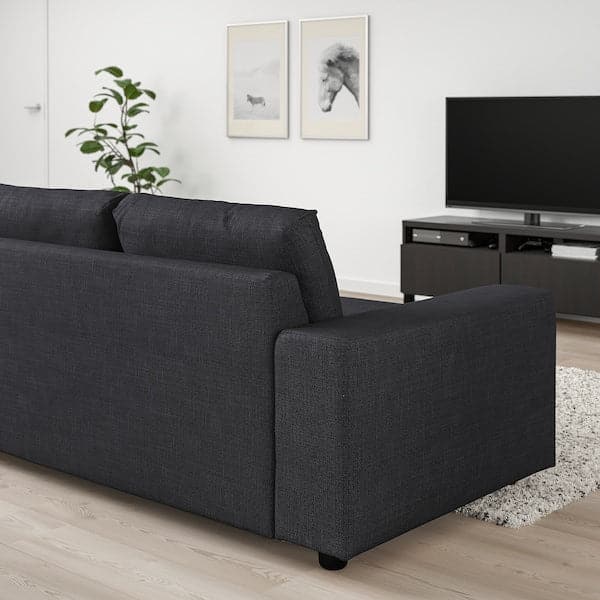 Ikea VIMLE - 3-seater sofa bed/chaise-longue, with wide armrests/Hillared anthracite ,