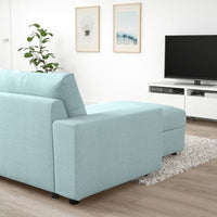 VIMLE - 3-seater sofa bed/chaise-longue, with wide armrests/Saxemara blue , - best price from Maltashopper.com 09537228