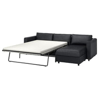 VIMLE Sofa bed 3 seater/chaise-longue - Grann/Bomstad black , - best price from Maltashopper.com 59477359