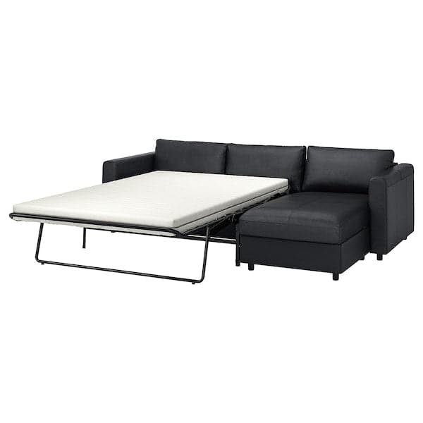 Ikea VIMLE Sofa bed 3 seater/chaise-longue - Grann/Bomstad black ,