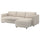 VIMLE - 3-seater sofa bed/chaise-longue, Gunnared beige ,