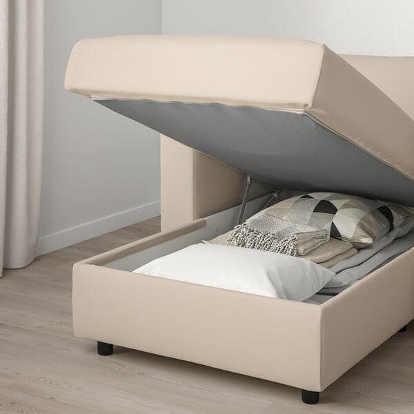 Ikea VIMLE - 3-seater sofa bed/chaise-longue, Hallarp beige ,