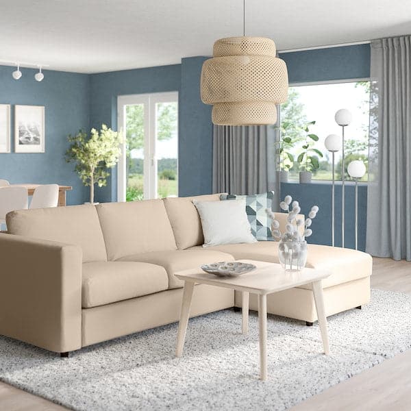 Ikea VIMLE - 3-seater sofa bed/chaise-longue, Hallarp beige ,