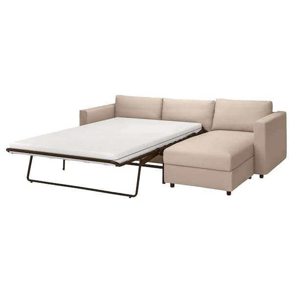 VIMLE - 3-seater sofa bed/chaise-longue, Hallarp beige , - best price from Maltashopper.com 49537066