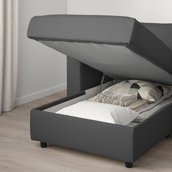 Ikea VIMLE - 3-seater sofa bed/chaise-longue, Hallarp grey ,