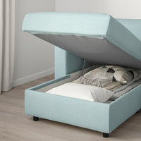 VIMLE - 3-seater sofa bed/chaise-longue, Saxemara light blue , - best price from Maltashopper.com 99537219