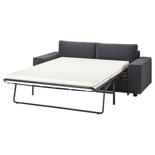 VIMLE - 2-seater sofa bed, with wide armrests/Djuparp dark grey ,