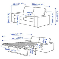 VIMLE - 2-seater sofa bed, with wide armrests/Djuparp green-blue , - best price from Maltashopper.com 09537266