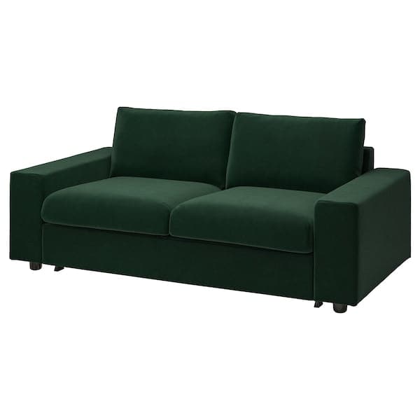 VIMLE - 2-seater sofa bed, with wide armrests/Djuparp dark green , - best price from Maltashopper.com 59537264