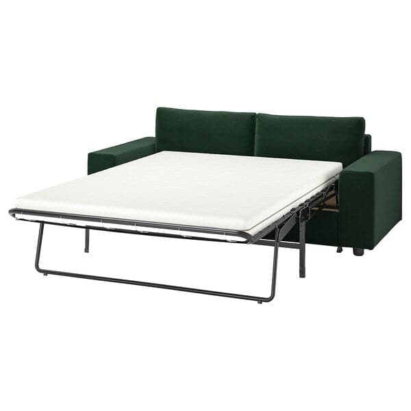 VIMLE - 2-seater sofa bed, with wide armrests/Djuparp dark green , - best price from Maltashopper.com 59537264
