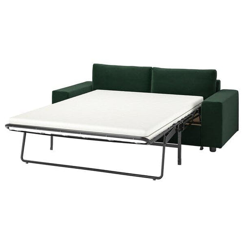 VIMLE - 2-seater sofa bed, with wide armrests/Djuparp dark green ,