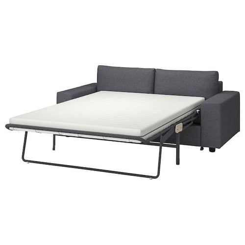 VIMLE - 2-seater sofa bed, with wide armrests/Gunnared smoky grey ,