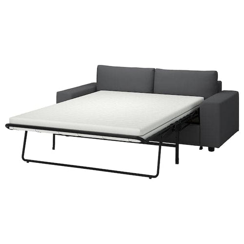 VIMLE - 2-seater sofa bed, with wide armrests/Hallarp grey ,