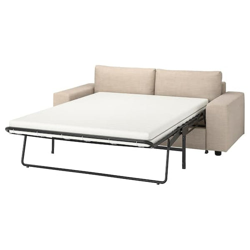 VIMLE - 2-seater sofa bed, with wide armrests/Hillared beige ,