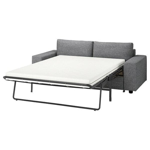 VIMLE - 2-seater sofa bed, with wide armrests/Lejde grey/black ,