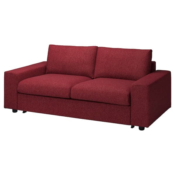 Ikea VIMLE - 2-seater sofa bed, with wide armrests/Lejde red/brown ,