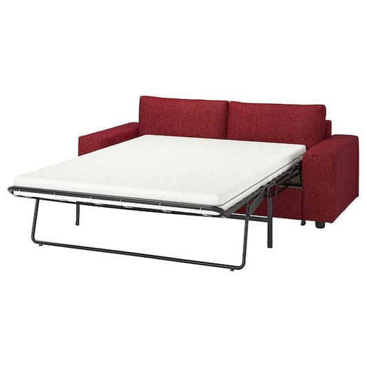 Ikea VIMLE - 2-seater sofa bed, with wide armrests/Lejde red/brown ,