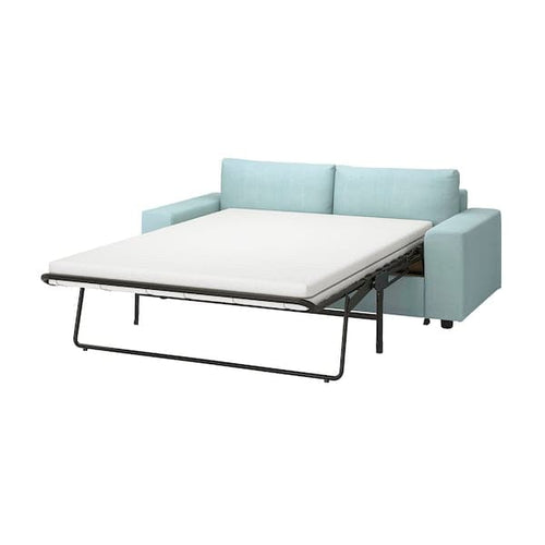 VIMLE - 2-seater sofa bed, with wide armrests/Saxemara light blue ,