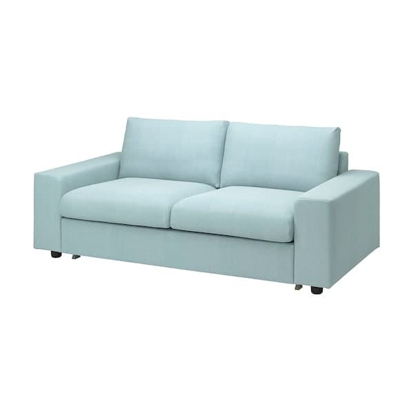 VIMLE - 2-seater sofa bed, with wide armrests/Saxemara light blue , - best price from Maltashopper.com 59537202