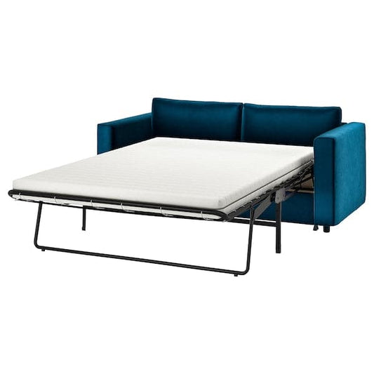VIMLE - 2-seater sofa bed, Djuparp green-blue , - best price from Maltashopper.com 19537256