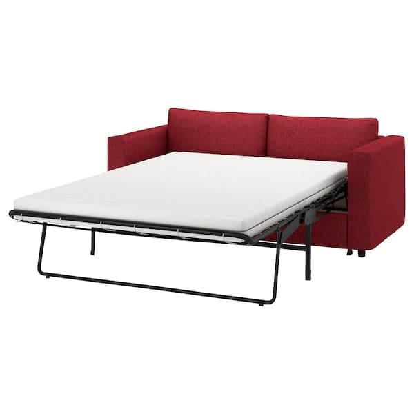 VIMLE - 2-seater sofa bed, Lejde red/brown , - best price from Maltashopper.com 99537549