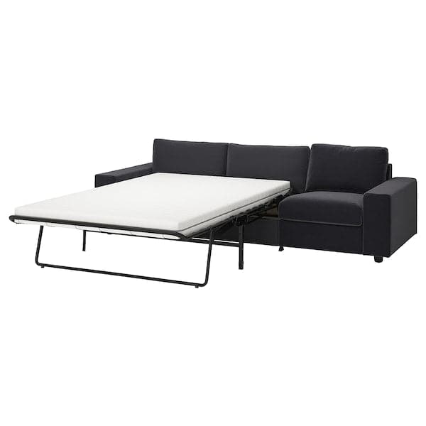 VIMLE - 3-seater sofa bed, with wide armrests/Djuparp dark grey , - best price from Maltashopper.com 99537276