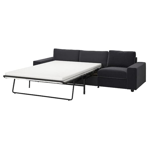 Ikea VIMLE - 3-seater sofa bed, with wide armrests/Djuparp dark grey ,