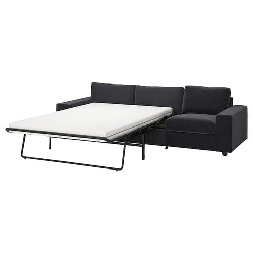 VIMLE - 3-seater sofa bed, with wide armrests/Djuparp dark grey ,