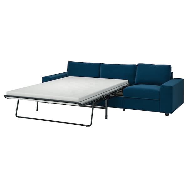 Ikea VIMLE - 3-seater sofa bed, with wide armrests/Djuparp green-blue ,