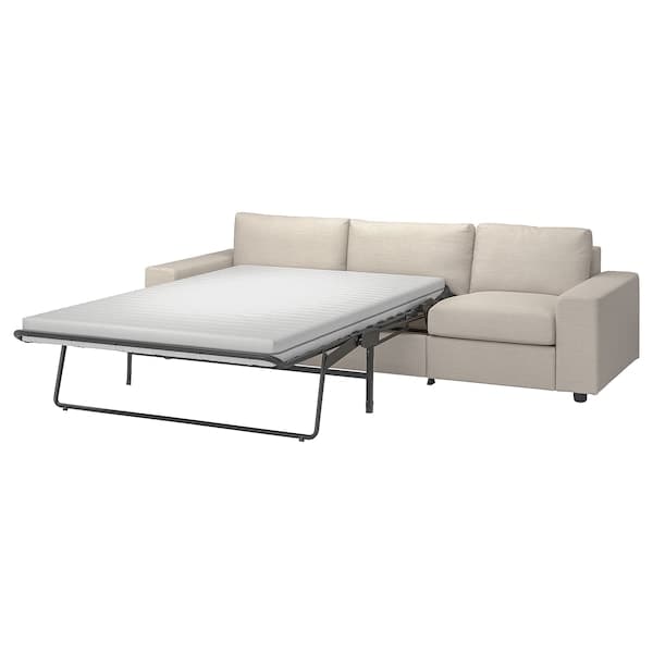 Ikea VIMLE - 3-seater sofa bed, with wide armrests/Gunnared beige ,