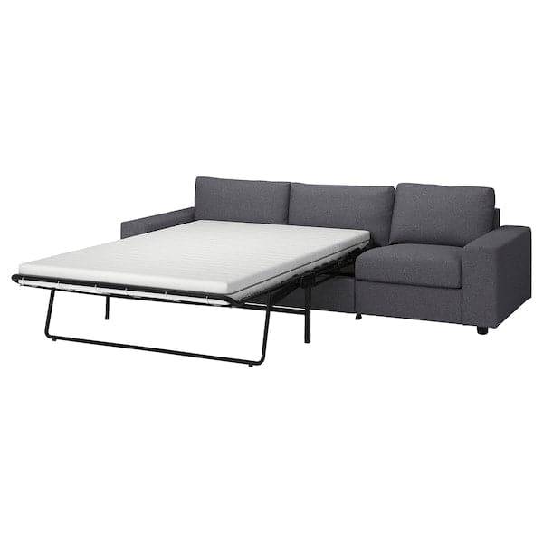 Ikea VIMLE - 3-seater sofa bed, with wide armrests/Gunnared smoky grey ,