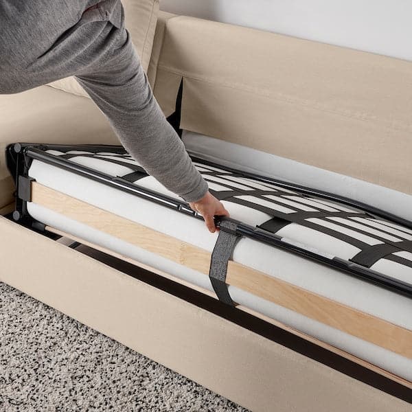 Ikea VIMLE - 3-seater sofa bed, with wide armrests/Hallarp beige ,