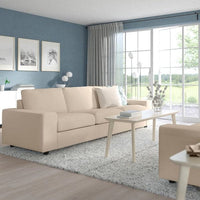 VIMLE - 3-seater sofa bed, with wide armrests/Hallarp beige , - best price from Maltashopper.com 49537090