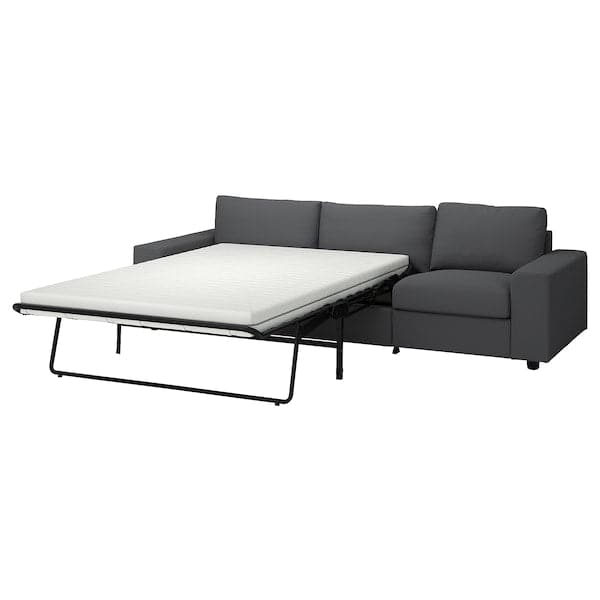 VIMLE - 3-seater sofa bed, with wide armrests/Hallarp grey , - best price from Maltashopper.com 19537096