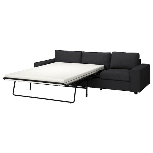 Ikea VIMLE - 3-seater sofa bed, with wide armrests/Hillared anthracite ,