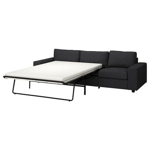 VIMLE - 3-seater sofa bed, with wide armrests/Hillared anthracite ,