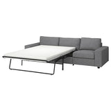 VIMLE 3-seat sofa-bed, with wide armrests/Lejde grey/black, 275 cm